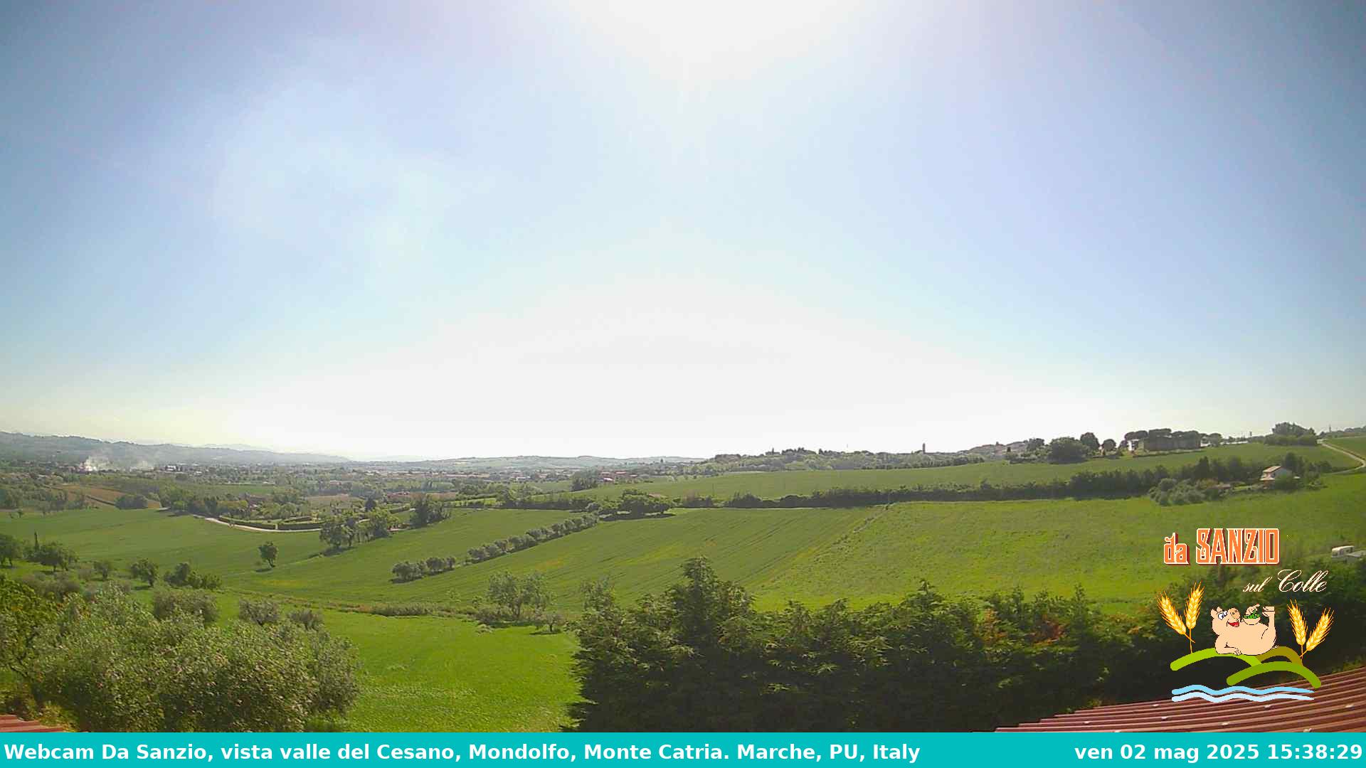 Webcam Da Sanzio, vista su Mondolfo, Valle del Cesano, Monte Catria